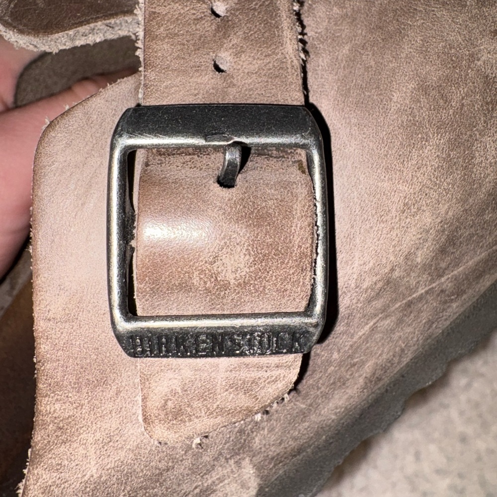 Birkenstock Women's Grey Leather Clogs - Picture 6 of 7